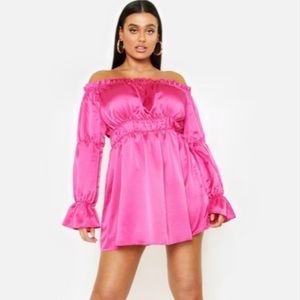 Boohoo pink mini dress